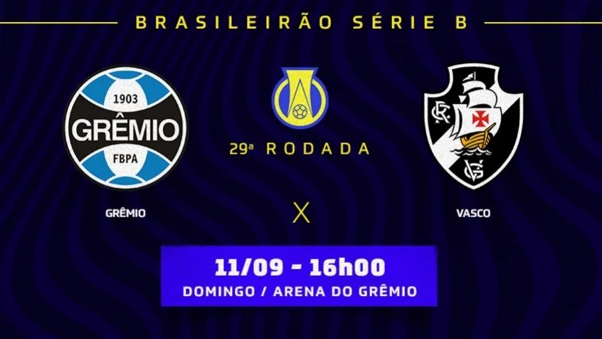 Grêmio x Vasco: Onde assistir a partida da 29ª rodada do Campeonato Brasileiro